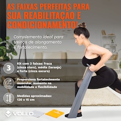 Kit Faixas Elásticas 3 Intensidades + 4 Mini Bands Vollo - Foto 4