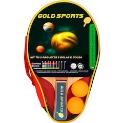 Kit Tênis de Mesa Gold Sports Training II 2 Raquetes e 2 Bolas - Foto 1