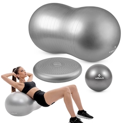 Kit Acessórios Pilates Vollo Disco + Bola Feijão + Overball - Foto 1
