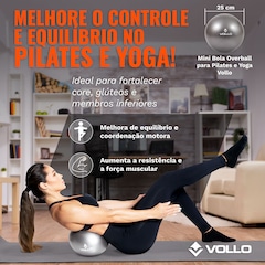 Kit Acessórios Pilates Vollo Disco + Bola Feijão + Overball - Foto 3