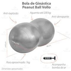 Kit Acessórios Pilates Vollo Disco + Bola Feijão + Overball - Foto 8