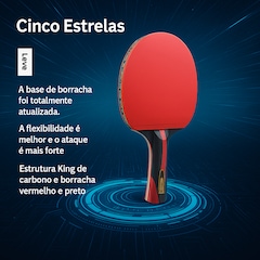 Kit Tênis de Mesa Hueison 1 Raq 5 Estrela e 1 Capa - Foto 4