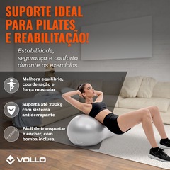 Kit 3 Bolas Pilates Vollo Bola Feijão + GymBall 55cm+ Overball - Foto 3