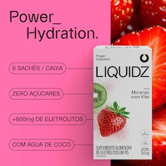 Eletrólitos LIQUIDZ® Zero Açúcares - Sabor Morango com Kiwi - Kit 1 Caixa c/ 6 sachês - Foto 4
