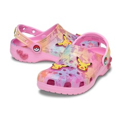 Sandália Unissex Crocs Pikachu Pink Classic Clog K Multi - Foto 4