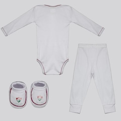Kit Body Longo Calça e Pantufa Fluminense Infantil - Foto 2