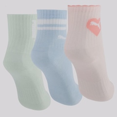 Kit 3 Pares de Meia Puma Cano Longo Infantil - Foto 2