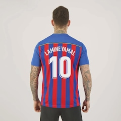 Camisa Barcelona Listrada 10 Lamine Yamal Masculina - Foto 1