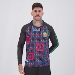 Camisa Argentina Retrô Goleiro 1990 Masculina - Foto 1