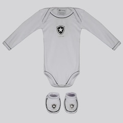 Kit Body Longo Calça e Pantufa Infantil Botafogo - Foto 1