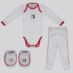Kit Body Longo Calça e Pantufa Infantil São Paulo - Foto 1