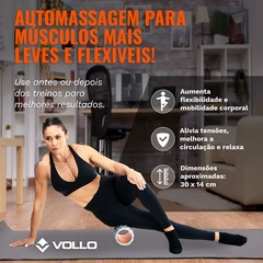 Kit Completo de Massagem Vollo Rolo + Bastão + Bola - Foto 5
