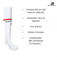Meião Futebol Cano Longo São Paulo New Balance Home 2024 Adulto - Foto 5