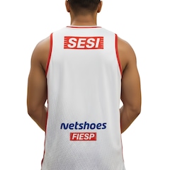 Regata Larulp Sesi Franca Basquete Jogador Branco - Masculino - Foto 2