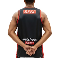 Regata Larulp Sesi Franca Basquete Jogador Preto - Masculino - Foto 2