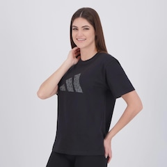 Camiseta adidas Animal Print Logo Feminina - Foto 3