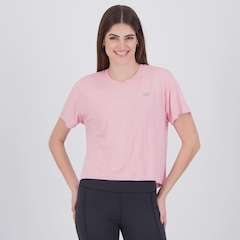 Camiseta Cropped New Balance Drapey Feminino - Foto 1