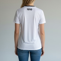 Camisa Do Corinthians Baby Look Recortes Lateral Coimbra - Feminino - Foto 6