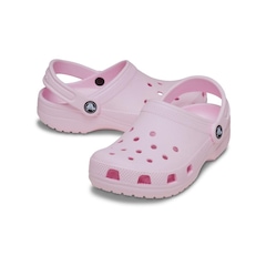 Sandália Crocs Classic Clog Kids Pink Milk - Infantil - Foto 4