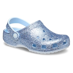 Sandália Crocs Classic Chunky Glitter Clog T Blue Frost - Infantil - Foto 2