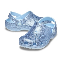Sandália Crocs Classic Chunky Glitter Clog T Blue Frost - Infantil - Foto 4
