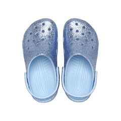 Sandália Crocs Classic Chunky Glitter Clog T Blue Frost - Infantil - Foto 5