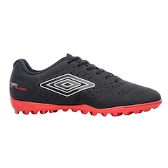 Chuteira De Society Umbro Neo Striker Preto e Vermelho - Masculino - Foto 1