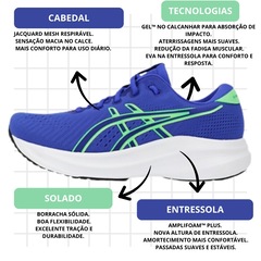 Kit Tênis Asics Gel-Excite 11 E Meia Cano Curto - Masculino - Foto 4