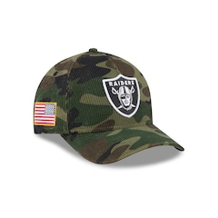 Boné New Era 9Forty M-Crown A-Frame Las Vegas Raiders NFL Salute Service 2025 Masculino - Foto 3