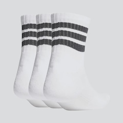 Kit 3 Pares de Meia Adidas 3 Stripes ESS Mid Unissex - Foto 2