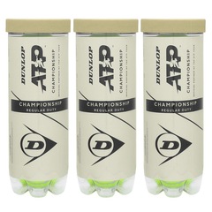 Bola de Tênis Dunlop ATP Championship Regular Duty - Pack com 3 Tubos - Foto 1
