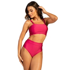 Biquíni Hot Pant Básico Vekyo Top Faixa Cintura Alta Moda Praia Feminina - Foto 2