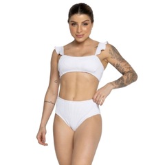 Biquíni Hot Pants Manguinha Básico Vekyo Cintura Alta Moda Praia Feminina - Foto 1