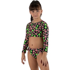 Biquíni Cropped Manga Longa Vekyo Moda Praia Infantil - Foto 1
