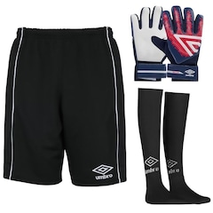 Kit Goleiro Umbro Bermuda Shelter + Luva + Meião Infantil - Foto 1