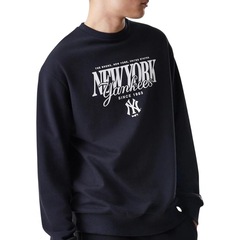 Blusão de Moletom New Era New York Yankees Script Crew Masculina - Foto 3
