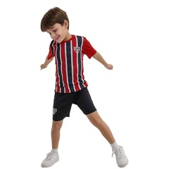 Kit Uniforme do São Paulo Jogo Braziline Mini Craque Infantil - Foto 3