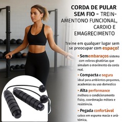 Corda de Pular Portátil sem Fio SML para Treinamento Funcional Exercício Academia Casa Fitness - Foto 4