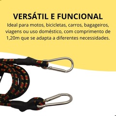Elástico para Bagageiro DK com Mosquetão Metálico 1,20m Corda Elástica Reforçada para Carga - Foto 2