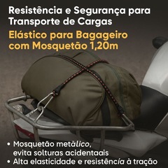 Elástico para Bagageiro DK com Mosquetão Metálico 1,20m Corda Elástica Reforçada para Carga - Foto 4