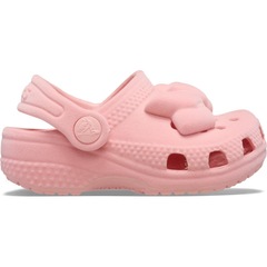 Sandália Crocs Littles Velvet Bow Powder - Infantil - Foto 1