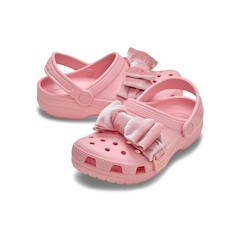 Sandália Crocs Classic Bow Clog K Powder - Infantil - Foto 4