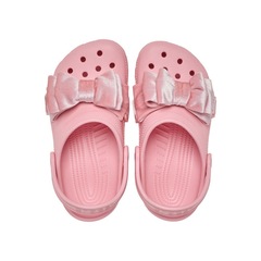Sandália Crocs Classic Bow Clog K Powder - Infantil - Foto 5
