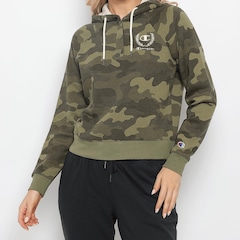 Blusão de Moletom Champion Campus Eco Fleece Snap Capuz Feminino - Foto 3