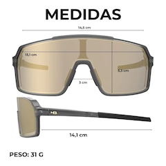 Óculos de Sol Unissex Esportivo HB Grinder Gold Chrome Espelhado - Foto 5