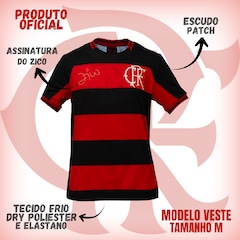 Camisa Do Flamengo Retrô Zico Bench Braziline - Masculino - Foto 2