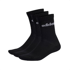 Meia Cano Médio adidas C Lin Crew 3P Unissex - Foto 1