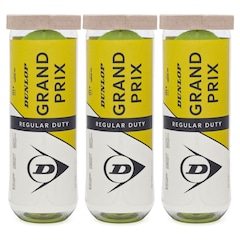 Bola de Tênis Dunlop Grand Prix Regular Duty Saibro - Pack com 3 Tubos - Foto 1
