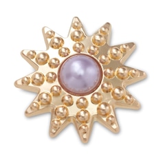 Jibbitz Crocs Estrela Dourada Pérola Roxa - Foto 1