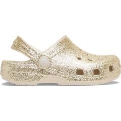 Sandália Crocs Classic Chunky Glitter Clog T  Sandstone - Infantil - Foto 1